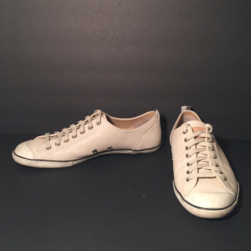 COACH MEN’S LEATHER SNEAKERS, OFF WHITE, SZ-10 - Picture 4 of 6